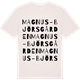 Vintage White t-shirt med Magnus-Björsgården ordlek t-shirt