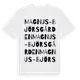 White t-shirt med Magnus-Björsgården ordlek t-shirt