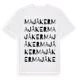 White t-shirt med Majåker ordlek t-shirt