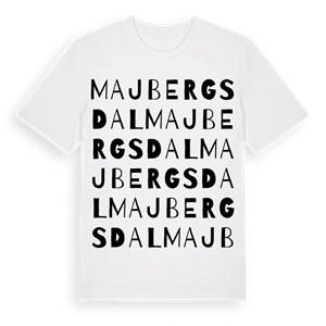 Majbergsdal ordlek t-shirt – ekologisk bomull t-shirt från PinShirt