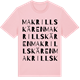 Pink Cotton t-shirt med Makrillskären ordlek t-shirt