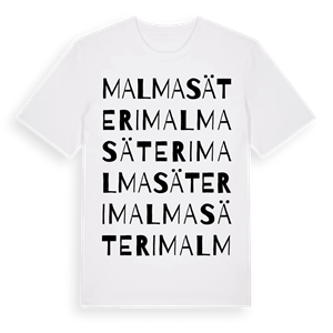 Malma säteri ordlek t-shirt – ekologisk bomull t-shirt från Pinshirt