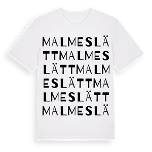 Malmeslätt ordlek t-shirt – ekologisk bomull t-shirt från Pinshirt