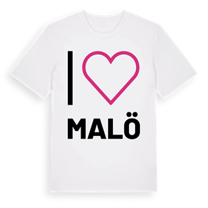 Jag älskar Malö t-shirt stort tryck – ekologisk bomull t-shirt från Pinshirt
