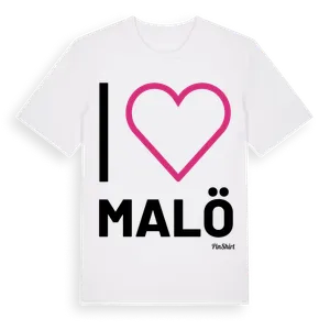 Jag älskar Malö t-shirt stort tryck – ekologisk bomull t-shirt från Pinshirt