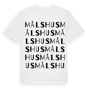 Målshus ordlek t-shirt – ekologisk bomull t-shirt från Pinshirt