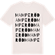 Vintage White t-shirt med Mamperöd ordlek t-shirt