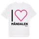 White t-shirt med Jag älskar Måndalen t-shirt stort tryck
