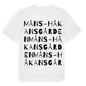 Måns-Håkansgården ordlek t-shirt – ekologisk bomull t-shirt från Pinshirt