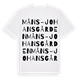 White t-shirt med Måns-Johansgården ordlek t-shirt