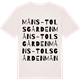 Vintage White t-shirt med Måns-Tolsgården ordlek t-shirt
