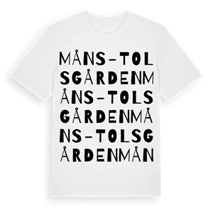 Måns-Tolsgården ordlek t-shirt – ekologisk bomull t-shirt från Pinshirt