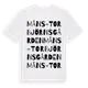 White t-shirt med Måns-Torbjörnsgården ordlek t-shirt