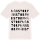 Vintage White t-shirt med Månstorp ordlek t-shirt