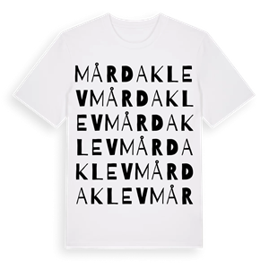 Mårdaklev ordlek t-shirt – ekologisk bomull t-shirt från Pinshirt
