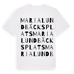 Maria Lundbäcks Plats ordlek t-shirt – ekologisk bomull t-shirt från Pinshirt