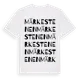 White t-shirt med Märkestenen ordlek t-shirt