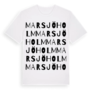 Marsjöholm ordlek t-shirt – ekologisk bomull t-shirt från Pinshirt