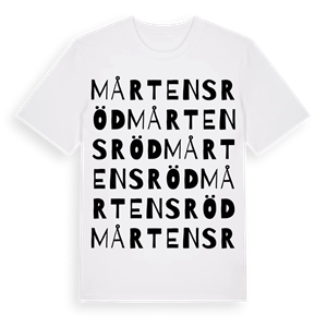 Mårtensröd ordlek t-shirt – ekologisk bomull t-shirt från Pinshirt