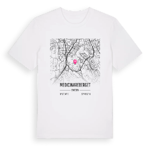 Medicinareberget karta t-shirt – ekologisk bomull t-shirt från Pinshirt
