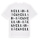 White t-shirt med Mellan-Bäck ordlek t-shirt