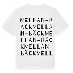 Mellan-Bäck ordlek t-shirt – ekologisk bomull t-shirt från Pinshirt