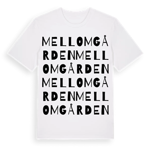 Mellomgården ordlek t-shirt – ekologisk bomull t-shirt från Pinshirt