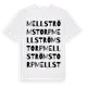 White t-shirt med Mellströmstorp ordlek t-shirt