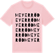 Pink Cotton t-shirt med Meyerröd ordlek t-shirt