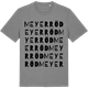 Mid Heather Gray t-shirt med Meyerröd ordlek t-shirt