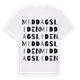 White t-shirt med Middagsliden ordlek t-shirt