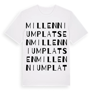 Millenniumplatsen ordlek t-shirt – ekologisk bomull t-shirt från Pinshirt