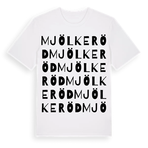 Mjölkeröd ordlek t-shirt – ekologisk bomull t-shirt från Pinshirt
