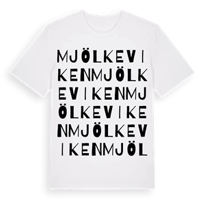 Mjölkeviken ordlek t-shirt – ekologisk bomull t-shirt från Pinshirt