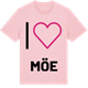 Pink Cotton t-shirt med Jag älskar Möe t-shirt stort tryck