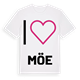 White t-shirt med Jag älskar Möe t-shirt stort tryck