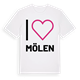 White t-shirt med Jag älskar Mölen t-shirt stort tryck