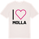 Vintage White t-shirt med Jag älskar Molla t-shirt stort tryck