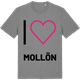 Mid Heather Gray t-shirt med Jag älskar Mollön t-shirt stort tryck