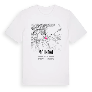 Mölndal karta t-shirt – ekologisk bomull t-shirt från Pinshirt