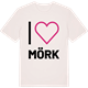 Vintage White t-shirt med Jag älskar Mörk t-shirt stort tryck