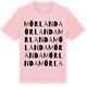 Pink Cotton t-shirt med Mörlanda ordlek t-shirt