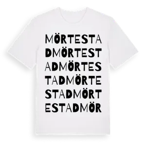 Mörtestad ordlek t-shirt – ekologisk bomull t-shirt från Pinshirt