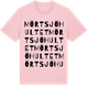 Pink Cotton t-shirt med Mörtsjöhultet ordlek t-shirt