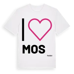 Jag älskar Mos t-shirt stort tryck – ekologisk bomull t-shirt från Pinshirt