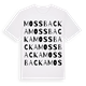 White t-shirt med Mossbacka ordlek t-shirt