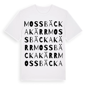 Mossbäckakärr ordlek t-shirt – ekologisk bomull t-shirt från Pinshirt