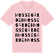 Pink Cotton t-shirt med Mossegården ordlek t-shirt