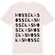Vintage White t-shirt med Mossekas ordlek t-shirt