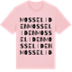 Pink Cotton t-shirt med Mosseliden ordlek t-shirt